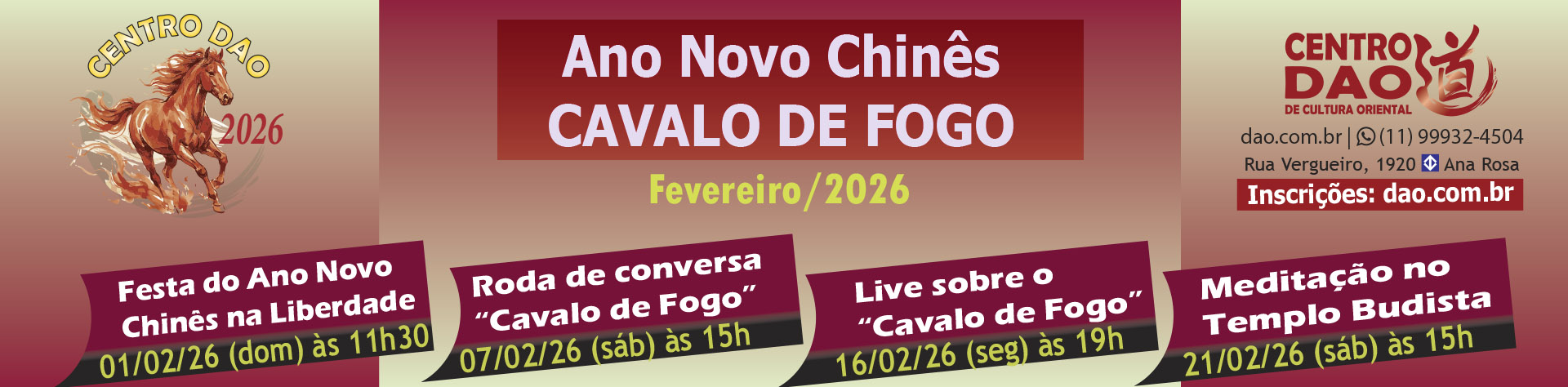 Mês do Ano Novo Chinês – Cavalo de Fogo
